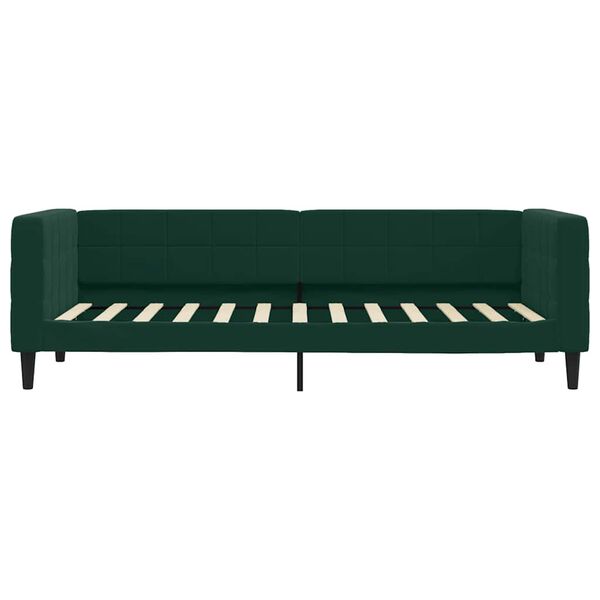 vidaXL Sof&aacute; cama con colch&oacute;n terciopelo verde oscuro 80x200 cm