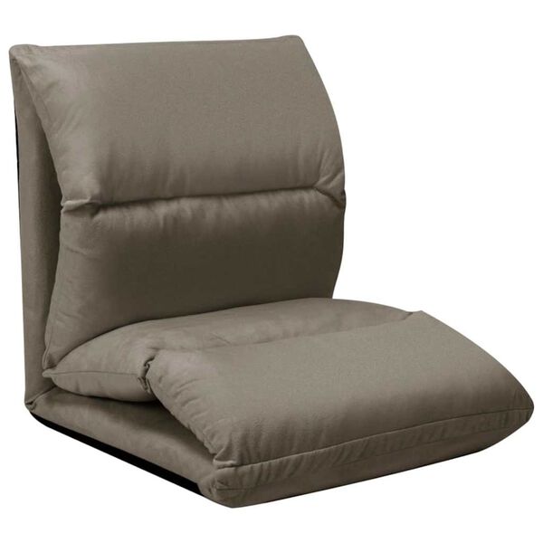 vidaXL Tumbona de suelo plegable microfibra gris oscuro