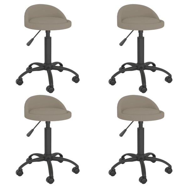 vidaXL Sillas de comedor giratorias 4 unidades terciopelo gris claro