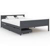 vidaXL Estructura de cama 2 cajones madera pino gris oscuro 160x200 cm
