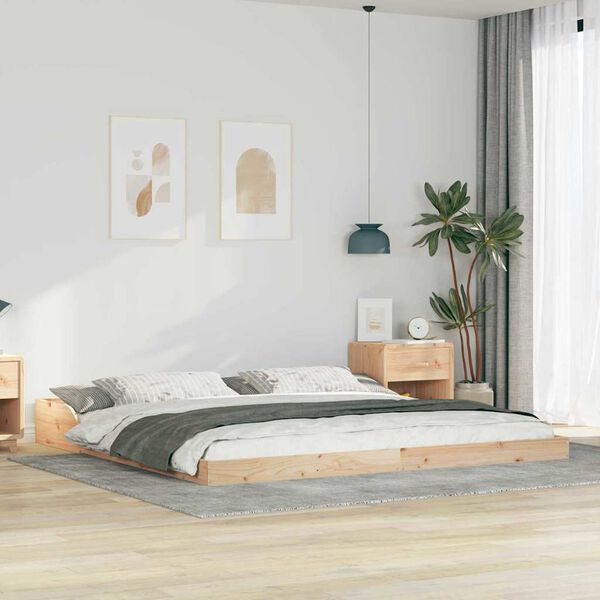 vidaXL Estructura de cama Marrón 180 x 220 cm Madera de pino macizo
