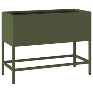 vidaXL Jardinera Elevada Verde oliva 60 x 26 x 45 cm Acero