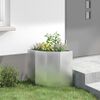 vidaXL Macetero de Esquina Plateado 45 x 45 x 50 cm Acero galvanizado