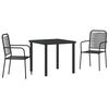 vidaXL Conjunto de Comedor de Jard&iacute;n 3 pcs Negro