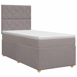 vidaXL Cama box spring con colch&oacute;n con cabecera Topo 80 x 200 cm Tela
