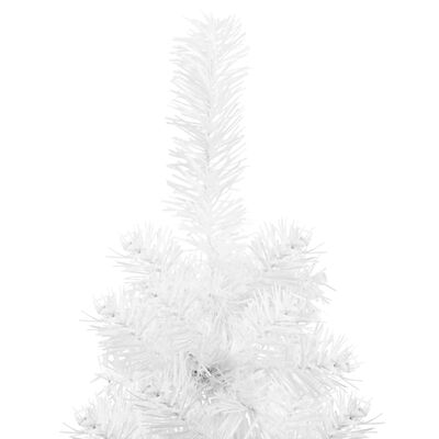 vidaXL Medio árbol de Navidad artificial con soporte blanco 180 cm
