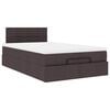 vidaXL Cama otomana con colch&oacute;n marr&oacute;n oscuro 120x200 cm tela