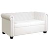 vidaXL Sofás Chesterfield de 2 y 3 plazas cuero sintético blanco