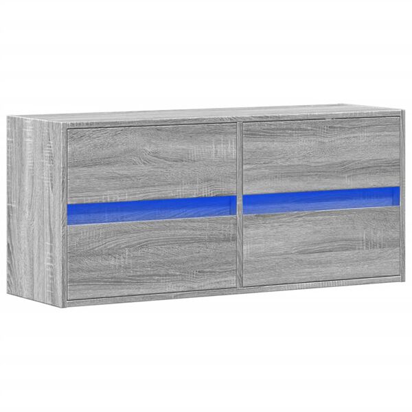 vidaXL Mueble de TV de pared con luces LED gris Sonoma 100x31x45 cm