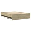 vidaXL Estructura de cama madera de ingeniería roble Sonoma 135x190 cm