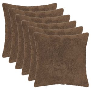 vidaXL Funda de almohada 6 uds. HEERLEN Marr&oacute;n Claro 30 x 30 cm
