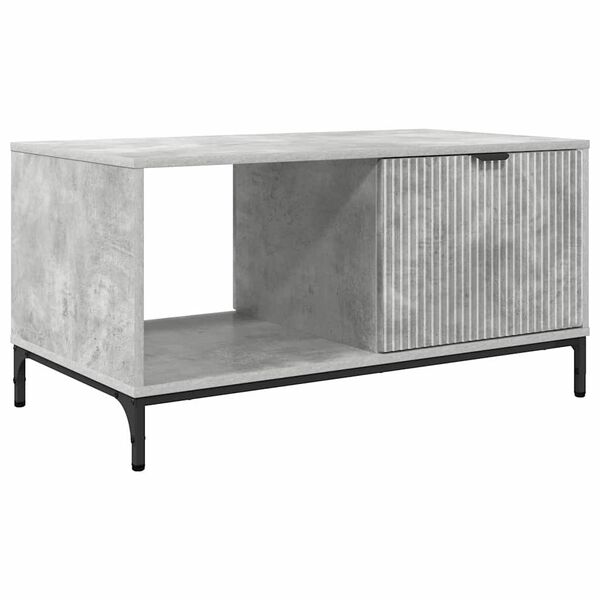 vidaXL Mesa de Café Gris Concreto 90 x 49 x 46 cm Madera de ingeniería