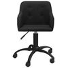 vidaXL Silla de comedor giratoria tela negro