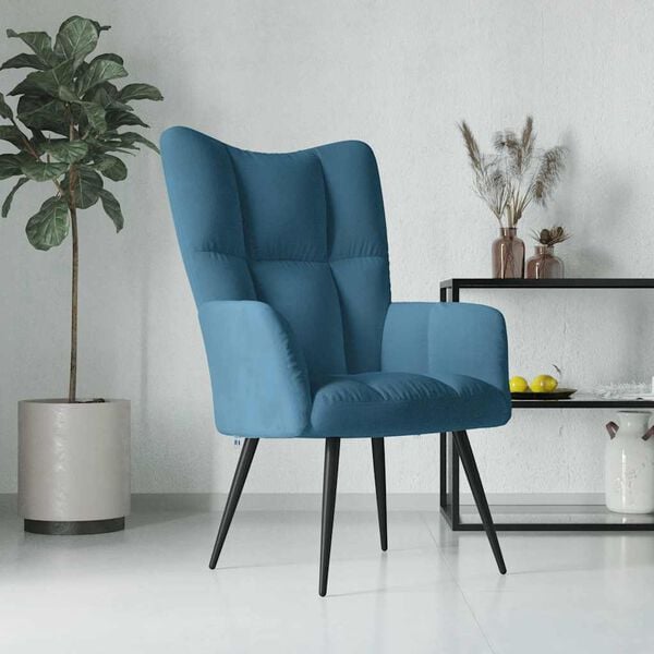 vidaXL Sill&oacute;n de relax de terciopelo azul
