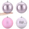 vidaXL Set de bolas de Navidad XXL 4 uds. Rosa &Oslash; 20 cm Pl&aacute;stico