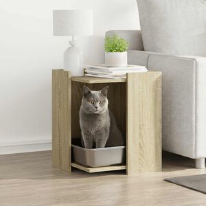 vidaXL Mueble arenero para gatos madera roble Sonoma 42x42x51 cm