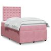 vidaXL Cama box spring con colch&oacute;n terciopelo rosa 120x200 cm