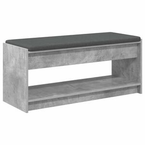 vidaXL Banco de entrada con coj&iacute;n Gris Concreto 103 x 38 x 45 cm
