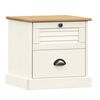 vidaXL Mesita de noche VIGO madera maciza de pino blanco 42x35x42 cm