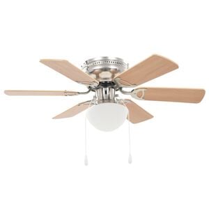 vidaXL Ventilador de techo adornado con l&aacute;mpara 82 cm marr&oacute;n claro