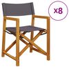 vidaXL 8 sillas plegables de tela gris oscuro