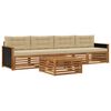 vidaXL Conjunto de sof&aacute;s de exterior 5 uds. Natural y Beige