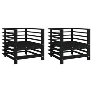 vidaXL Sillones de jard&iacute;n 2 unidades madera maciza pino negro