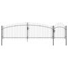 vidaXL Puerta de jard&iacute;n WOERDEN 150 x 500 cm Acero Gris Con cerradura