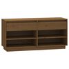 vidaXL Zapatero de madera maciza pino marr&oacute;n miel 110x34x52 cm