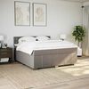 vidaXL Cama box spring con colch&oacute;n tela gris taupe 200x200 cm