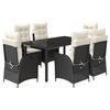 vidaXL Set de comedor de jard&iacute;n 7 pzas y cojines rat&aacute;n sint&eacute;tico negro