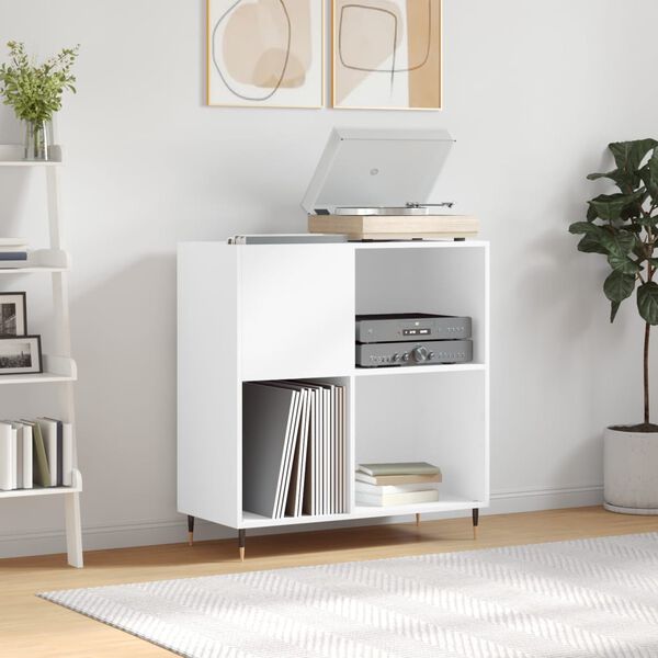 vidaXL Mueble para discos madera contrachapada blanco 84,5x38x89 cm