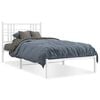 vidaXL Estructura cama sin colchón con cabecero metal blanco 100x190cm