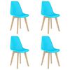 vidaXL Sillas de comedor 4 unidades pl&aacute;stico azul