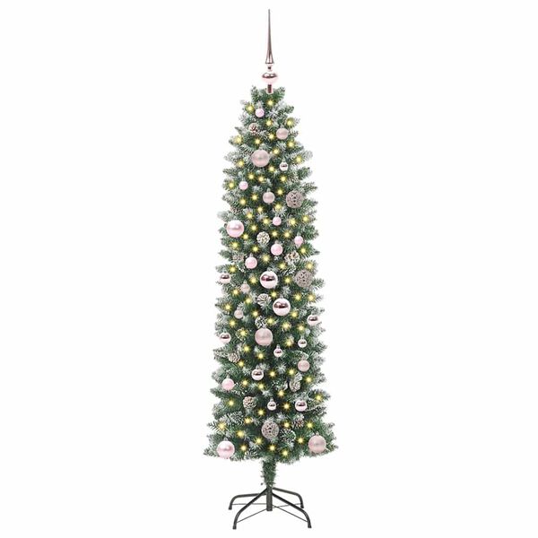 vidaXL &Aacute;rbol Navide&ntilde;o Artificial Delgado con 150 LED Verde y 150 cm