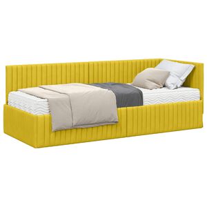 vidaXL Estructura de Cama Esquina con Colch&oacute;n 2 uds. Amarillo