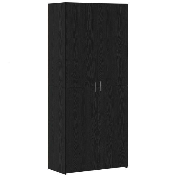 vidaXL Aparador alto 2 pcs Roble Negro 80 x 42 x 185 cm