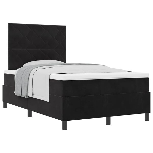 vidaXL Cama tipo Box Spring con colch&oacute;n Negro 120 x 190 cm tela