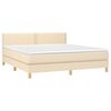 vidaXL Cama box spring con colch&oacute;n tela color crema 180x200 cm