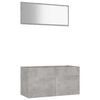 vidaXL Set muebles de ba&ntilde;o 2 piezas madera contrachapada gris hormig&oacute;n