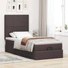 vidaXL Estructura cama otomana colch&oacute;n tela marr&oacute;n oscuro 90x190 cm