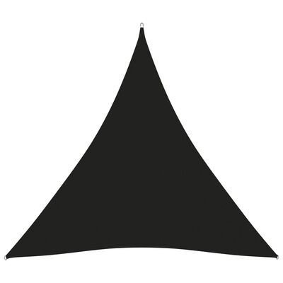 vidaXL Toldo de vela triangular tela Oxford negro 4x4x4 m