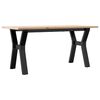 vidaXL Mesa de centro marco Y madera maciza pino y acero 100x50x45 cm