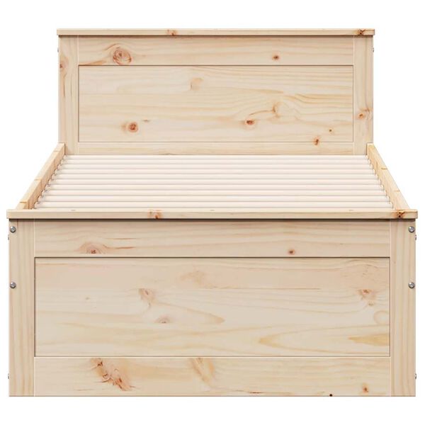 vidaXL Cama sin colch&oacute;n con cabecero madera maciza de pino 90x190 cm