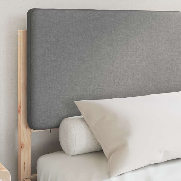 vidaXL Estructura de Cama con Cabecera Tapizada Gris Claro