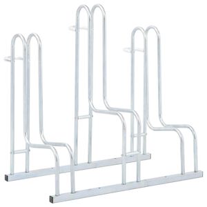vidaXL Soporte para 3 bicicletas suelo independiente acero galvanizado