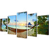 vidaXL Set decorativo de lienzos para la pared modelo con hamaca, 100 x 50 cm