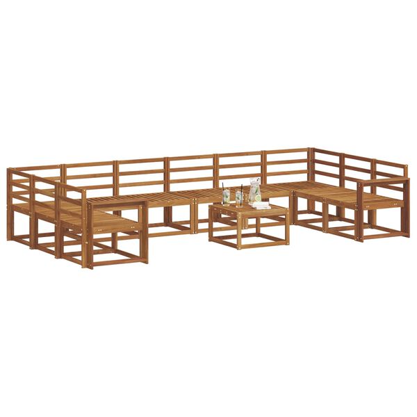 vidaXL Conjunto de sof&aacute;s de exterior 11 pcs Natural