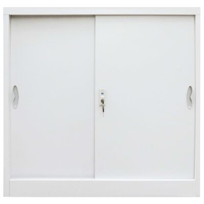 vidaXL Armario oficina con puertas correderas metal gris 90x40x90 cm
