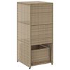 vidaXL Armario de almacenaje de jardín ratán PE beige 50x55x115 cm